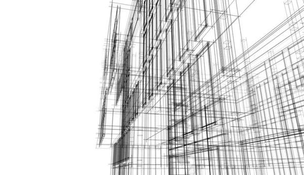 Galleria Byggnad Arkitektonisk Ritning Illustration — Stockfoto