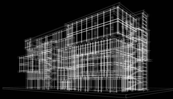 Mall Building Architectural Drawing Illustration — Stock Photo, Image