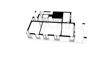 Ev, villa konsepti çizimi 3D animasyon