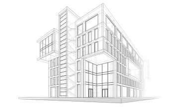 abstract architectural wallpaper high building design, digital concept background