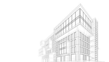 abstract architectural wallpaper high building design, digital concept background