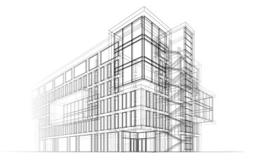 abstract architectural wallpaper high building design, digital concept background