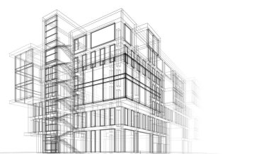 abstract architectural wallpaper high building design, digital concept background