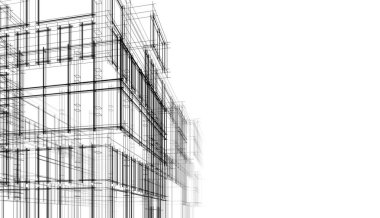 abstract architectural wallpaper high building design, digital concept background