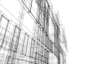 abstract architectural wallpaper high building design, digital concept background