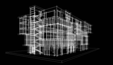 abstract architectural wallpaper high building design, digital concept background