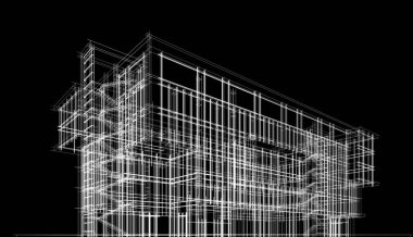 abstract architectural wallpaper high building design, digital concept background