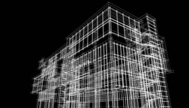 abstract architectural wallpaper high building design, digital concept background