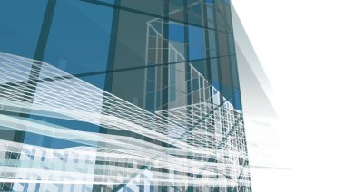 Alışveriş merkezi mimari çizimi 3d illüstrasyon