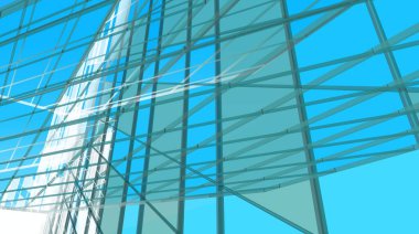 Alışveriş merkezi mimari çizimi 3d illüstrasyon