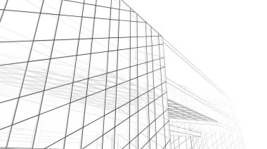 Alışveriş merkezi mimari çizimi 3d illüstrasyon