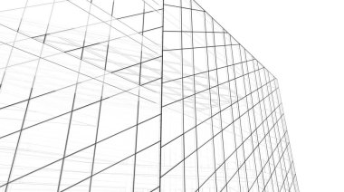 Alışveriş merkezi mimari çizimi 3d illüstrasyon