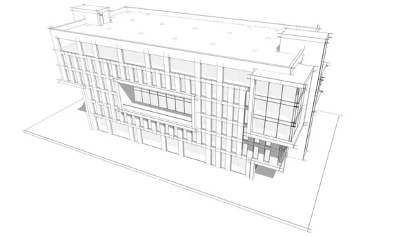 建筑墙纸高楼设计 数字概念背景 — 图库照片