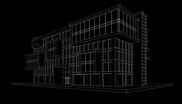 Abstrakt Arkitektonisk Tapet Hög Byggnad Design Digitalt Koncept Bakgrund — Stockfoto