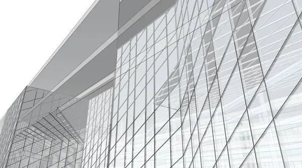 Будівля Торгового Центру Архітектурний Малюнок Ілюстрація — стокове фото