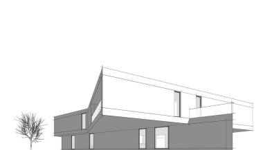 Binanın mimari 3d çizim çizim ev