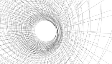 Modern geometrik mimari tasarım, 3D tasarım, gayrimenkul planı, mimari sanat, taslak vektör çizimi.