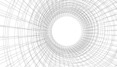 Modern geometrik mimari tasarım, 3D tasarım, gayrimenkul planı, mimari sanat, taslak vektör çizimi.