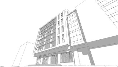 abstract purple architectural wallpaper high building design, digital concept background