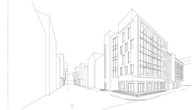 abstract purple architectural wallpaper high building design, digital concept background