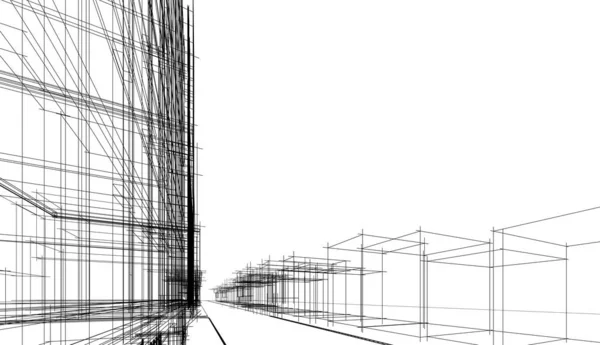 Astratto Viola Disegno Architettonico Wallpaper Alto Edificio Sfondo Concetto Digitale — Foto Stock