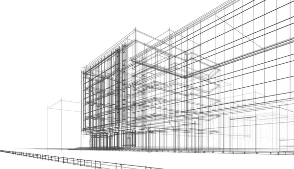 Abstrakte Lila Architektonische Tapete Hohe Gebäude Design Digitales Konzept Hintergrund — Stockfoto
