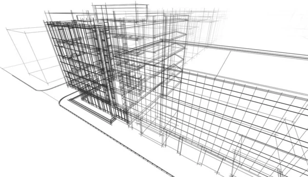 Soyut Mor Mimari Duvar Kağıdı Yüksek Bina Tasarımı Dijital Konsept — Stok fotoğraf