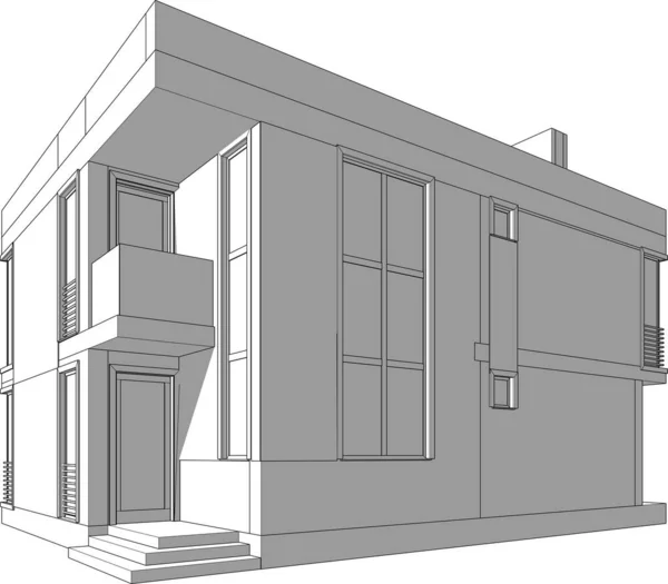 Архитектурный Рисунок Дома — стоковый вектор