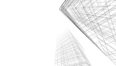 abstract architectural wallpaper high building design, digital concept background