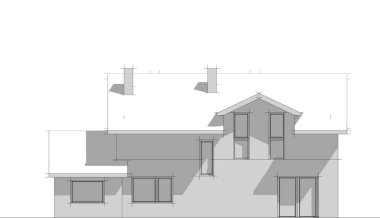 Binanın mimari 3d çizim çizim ev