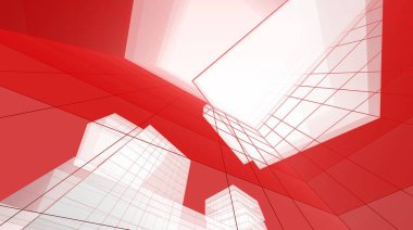 abstract purple architectural wallpaper high building design, digital concept background