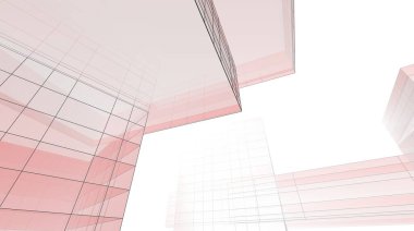 abstract purple architectural wallpaper high building design, digital concept background