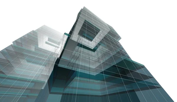 抽象的な紫色の建築壁紙高建築デザインデジタルコンセプトの背景 — ストック写真