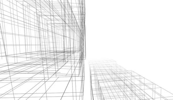 Abstract Purple Architectural Wallpaper High Building Design Digital Concept Background — ストック写真