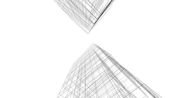 摘要紫色建筑墙纸高楼设计 数字概念背景 — 图库照片