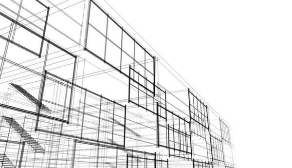 摘要紫色建筑墙纸高楼设计 数字概念背景 — 图库照片