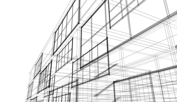 Elvont Lila Építészeti Tapéta Magas Épület Design Digitális Koncepció Háttér — Stock Fotó