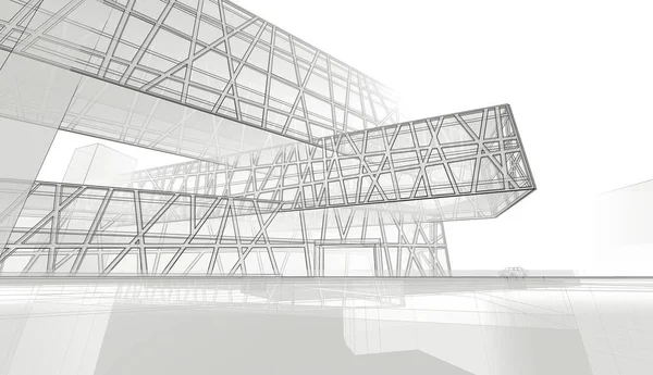 Abstract Purple Architectural Wallpaper High Building Design Digital Concept Background — Foto de Stock
