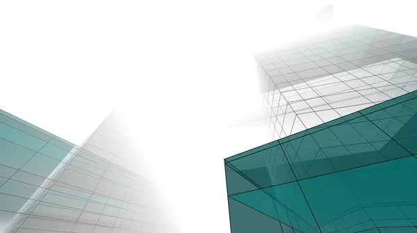 Абстрактні Фіолетові Архітектурні Шпалери Високий Дизайн Будівлі Цифровий Концепт Фон — стокове фото