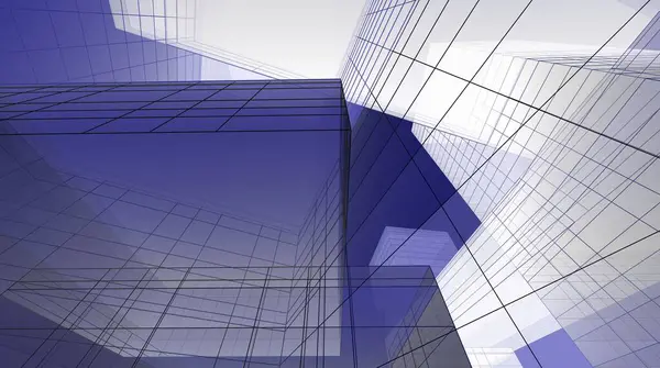 Abstract Purple Architectural Wallpaper High Building Design Digital Concept Background — Stock Photo, Image