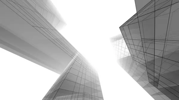 Abstract Purple Architectural Wallpaper High Building Design Digital Concept Background — ストック写真