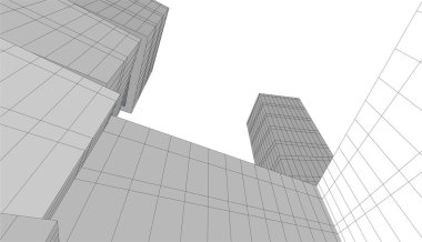 abstract purple architectural wallpaper skyscraper design, digital concept background