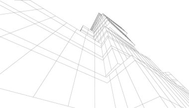 abstract purple architectural wallpaper skyscraper design, digital concept background