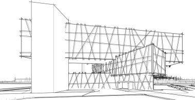 abstract purple architectural wallpaper skyscraper design, digital concept background