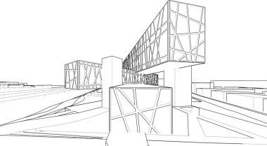 abstract purple architectural wallpaper skyscraper design, digital concept background