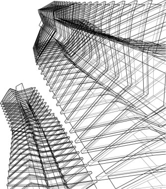 abstract purple architectural wallpaper skyscraper design, digital concept background