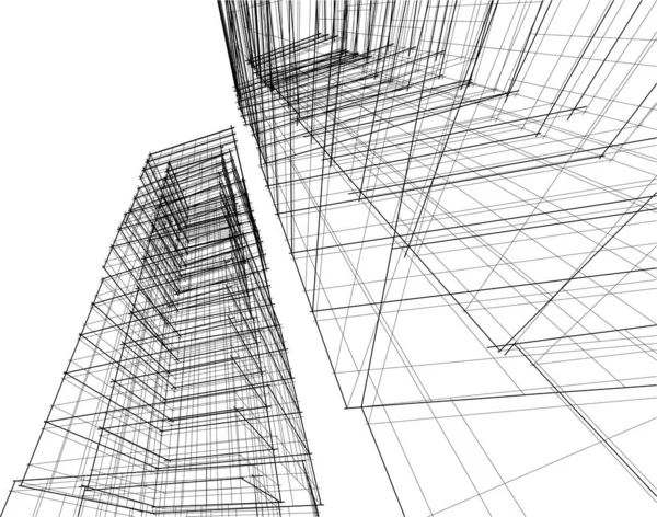 Abstracto Púrpura Papel Pintado Arquitectónico Diseño Rascacielos Fondo Concepto Digital — Archivo Imágenes Vectoriales