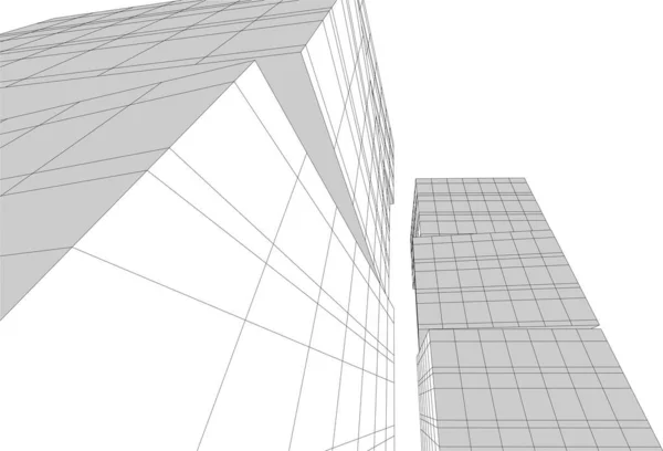 Abstract Purple Architectural Wallpaper Skyscraper Design Digital Concept Background — Vetor de Stock