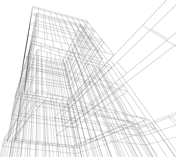 Abstract Purple Architectural Wallpaper Skyscraper Design Digital Concept Background — Stockový vektor