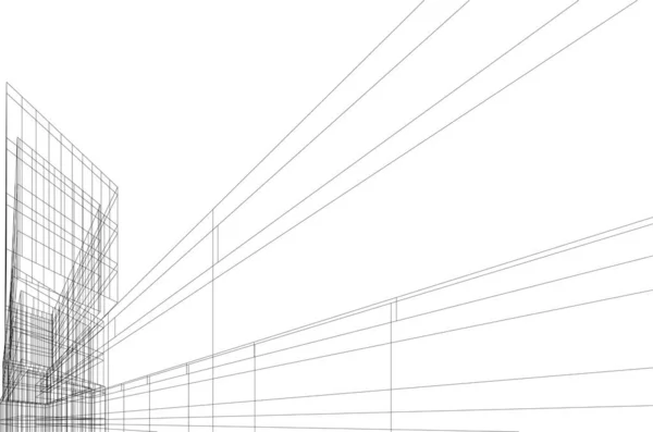 Абстрактні Фіолетові Архітектурні Шпалери Хмарочос Дизайн Цифровий Концепт Фон — стоковий вектор